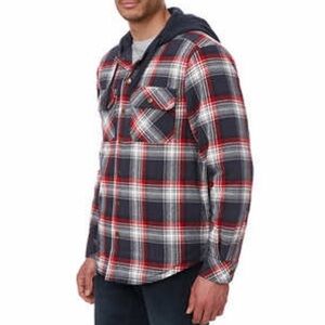 Legendary Outfitters Men Plaid Shirt Jacket with Hood Size M